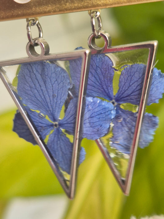 Pendientes Hortensia azúl