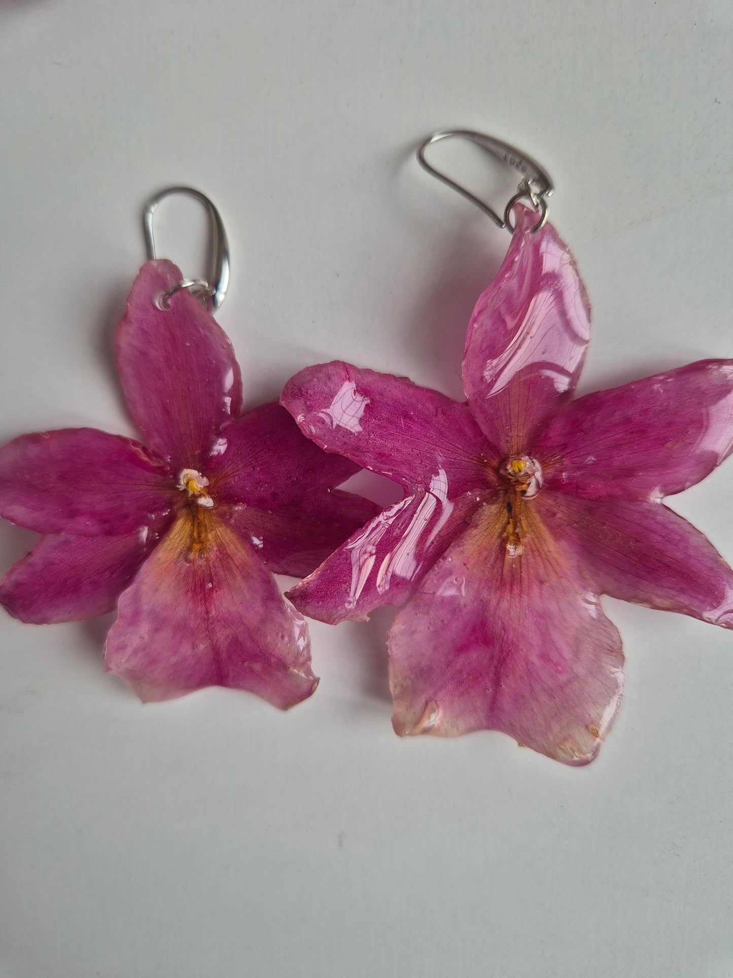 Pendientes orquídea rosa