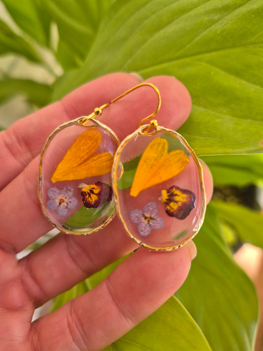 Pendientes botánica pétalos