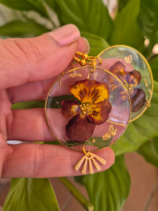 Pendientes botánica de pensamientos mini