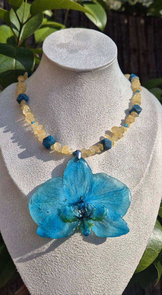 Colgante orquidea real azúl