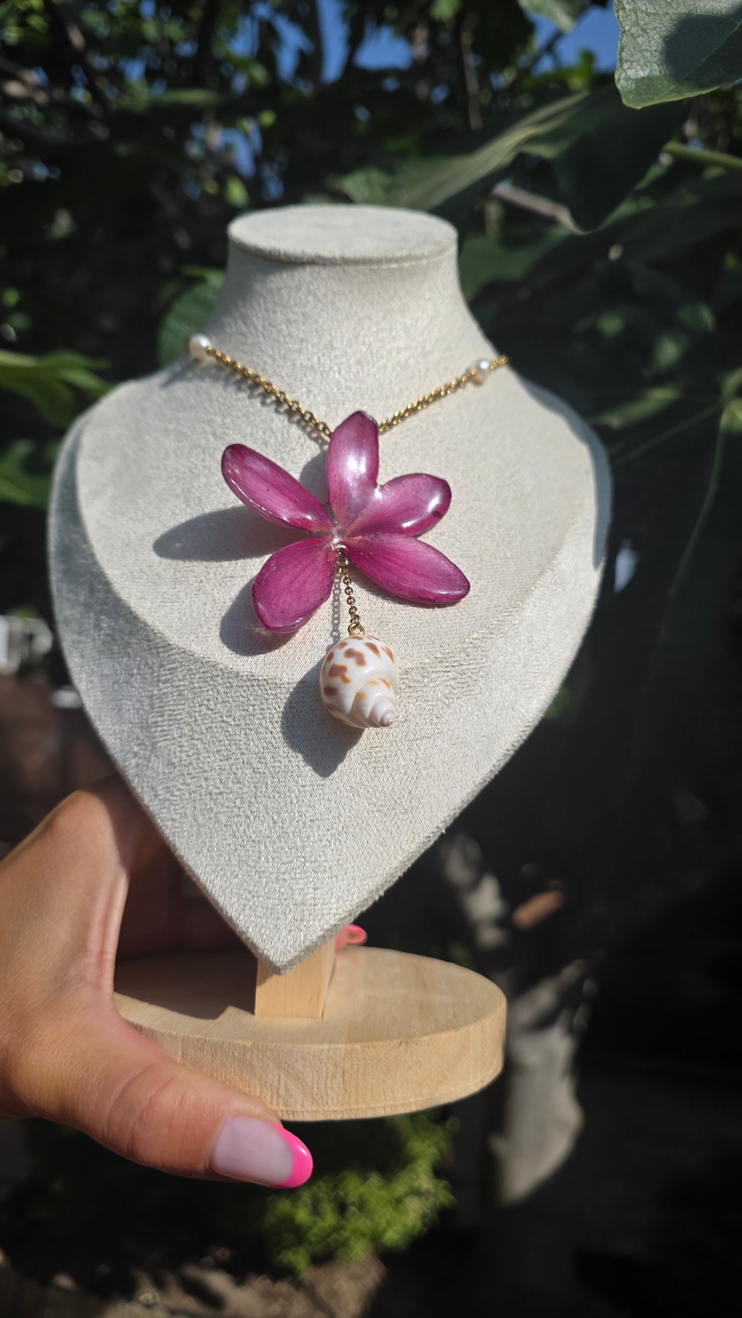 Collar Plumeria Rosa