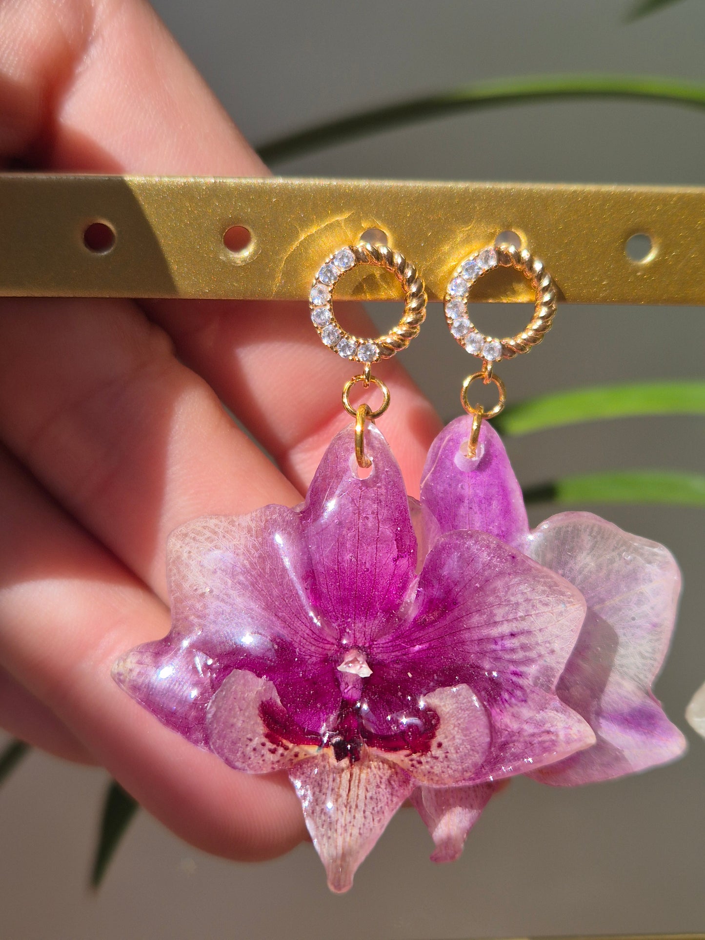 Pendientes orquidea mini