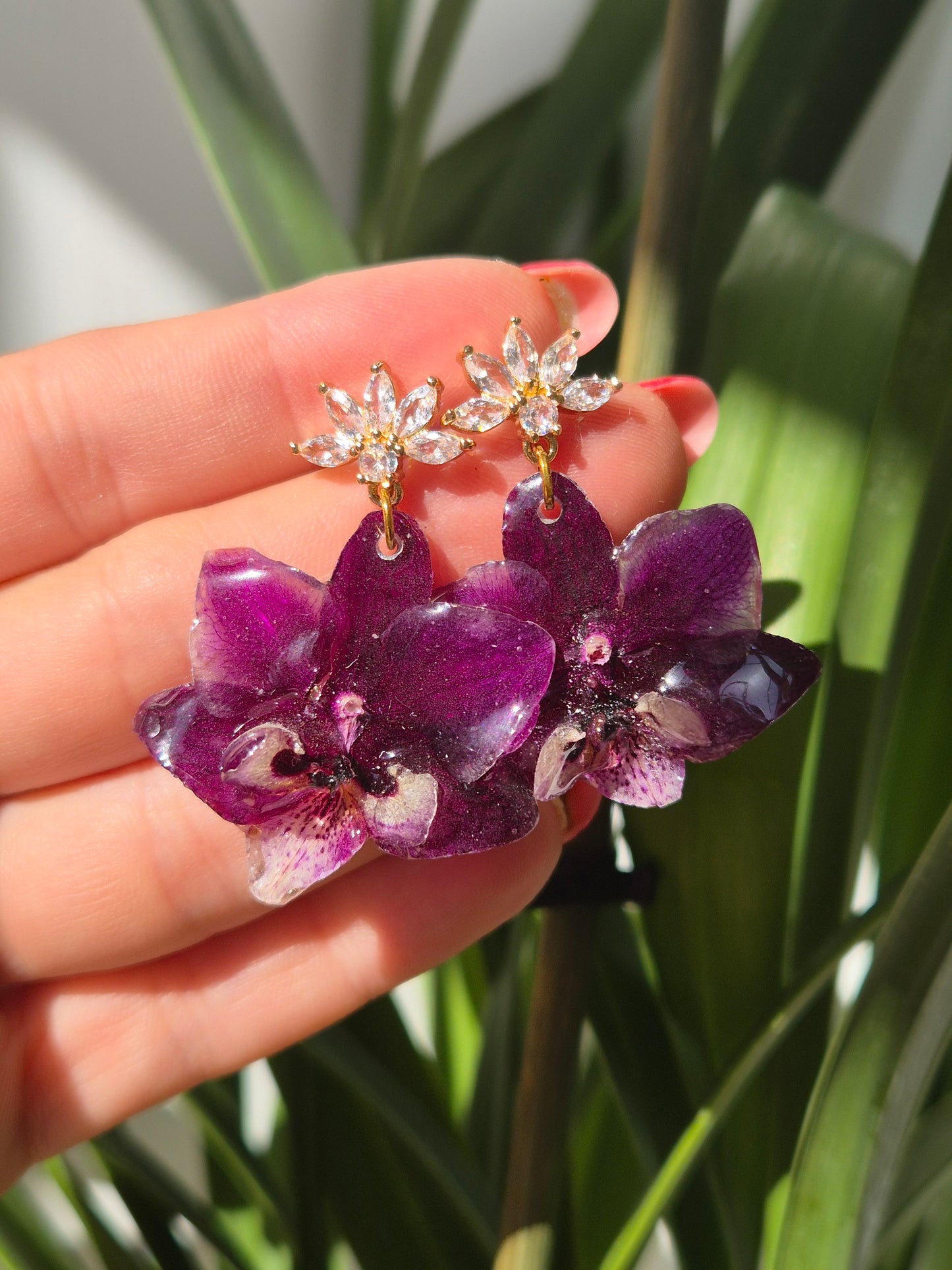 Pendientes orquídea mini