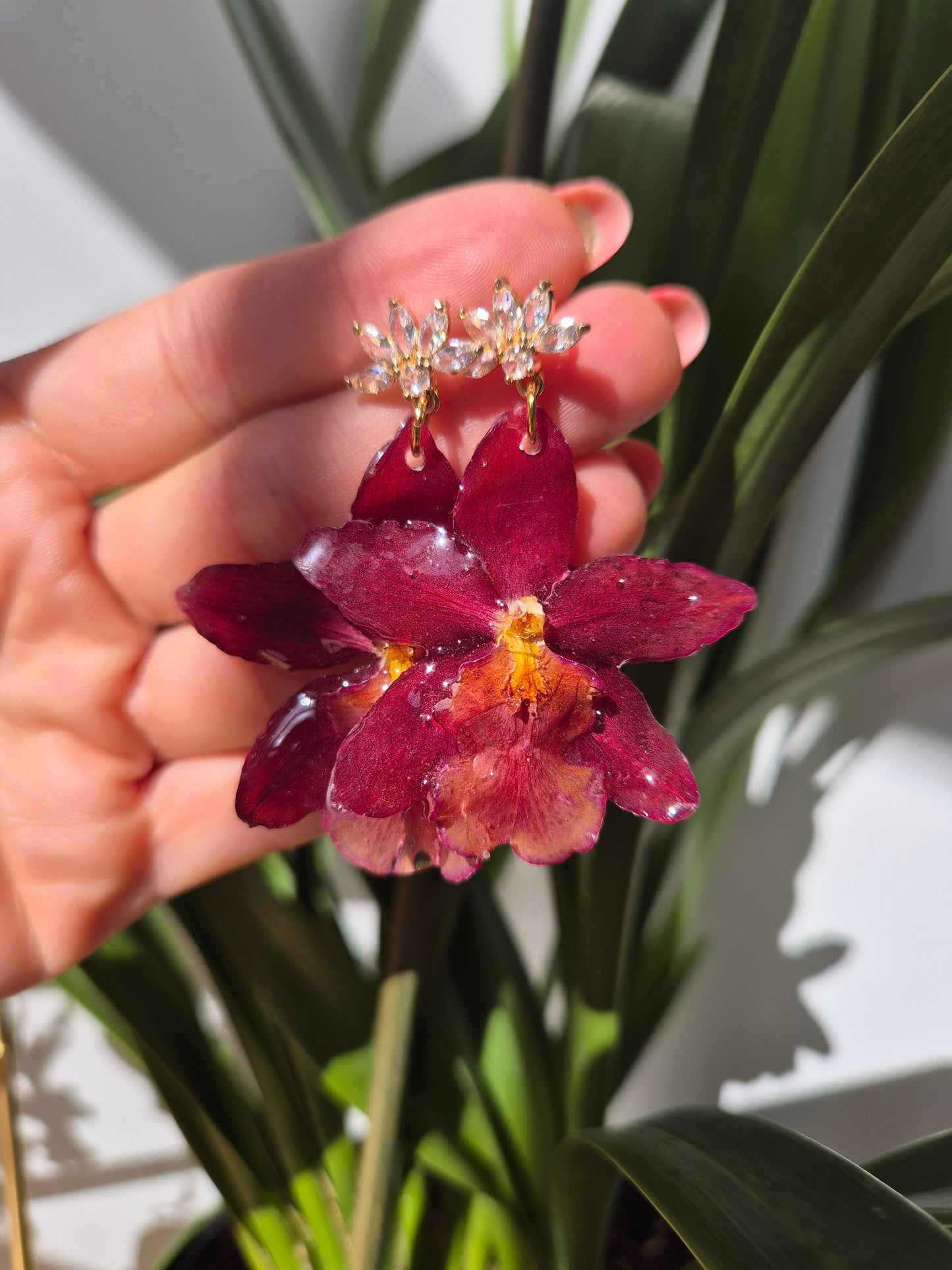 Pendientes orquidea cambria