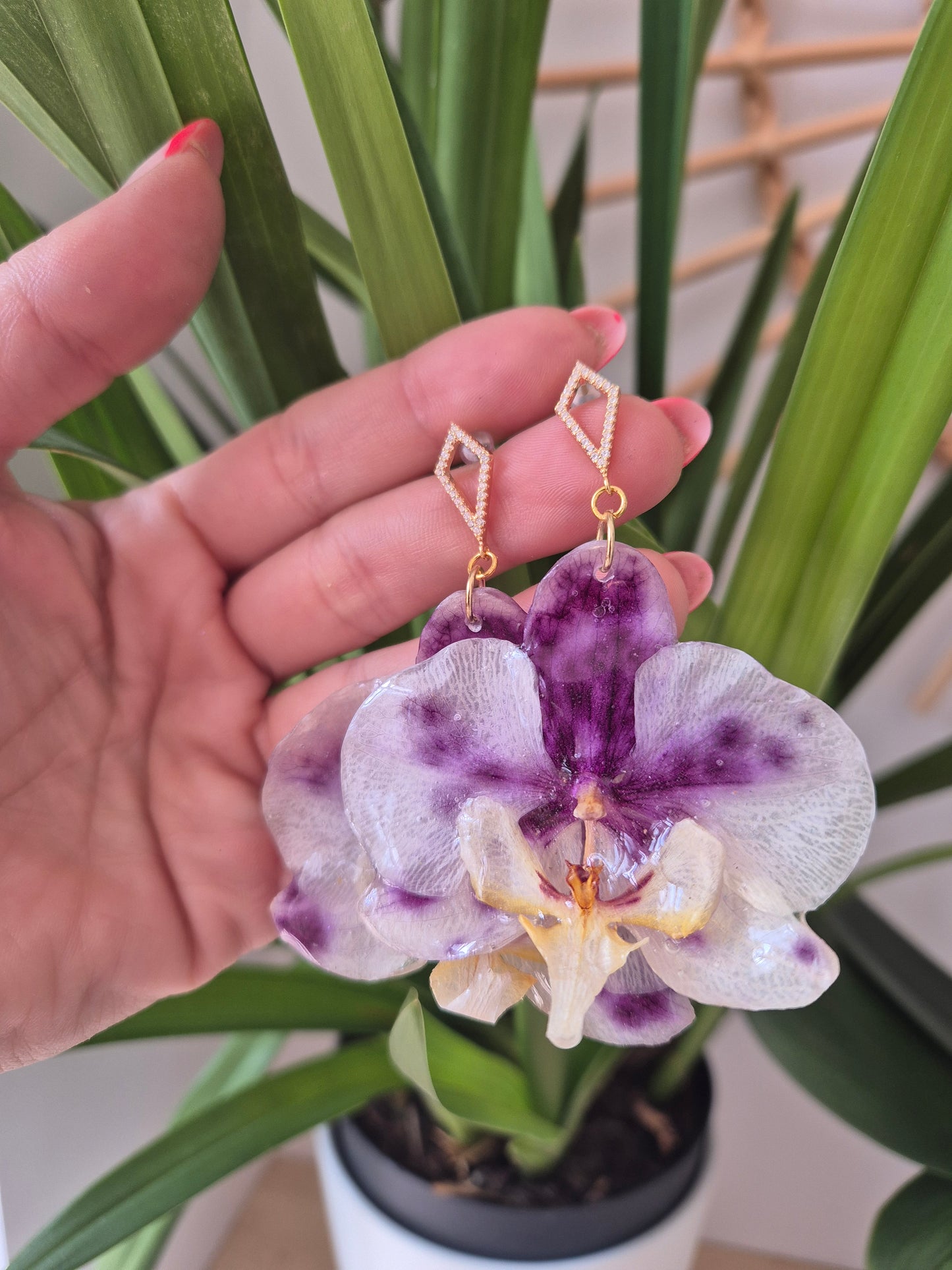Pendientes orquidea Phalaenopsis
