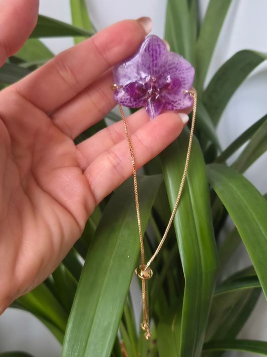 Pulsera regulable orquidea