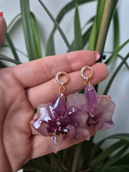 Pendientes orquidea mini