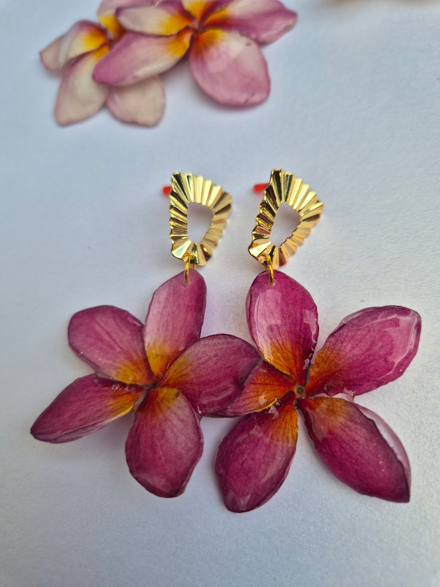 Pendientes plumeria