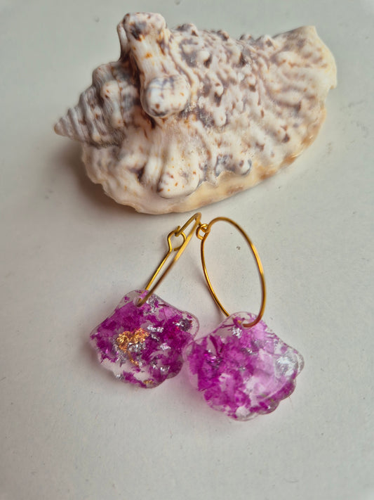Pendientes concha buganvilla