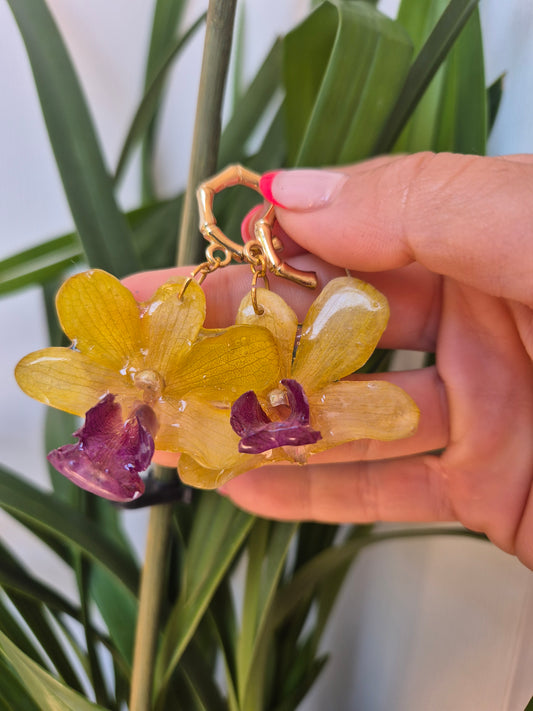 Pendientes orquídea Dendrobium