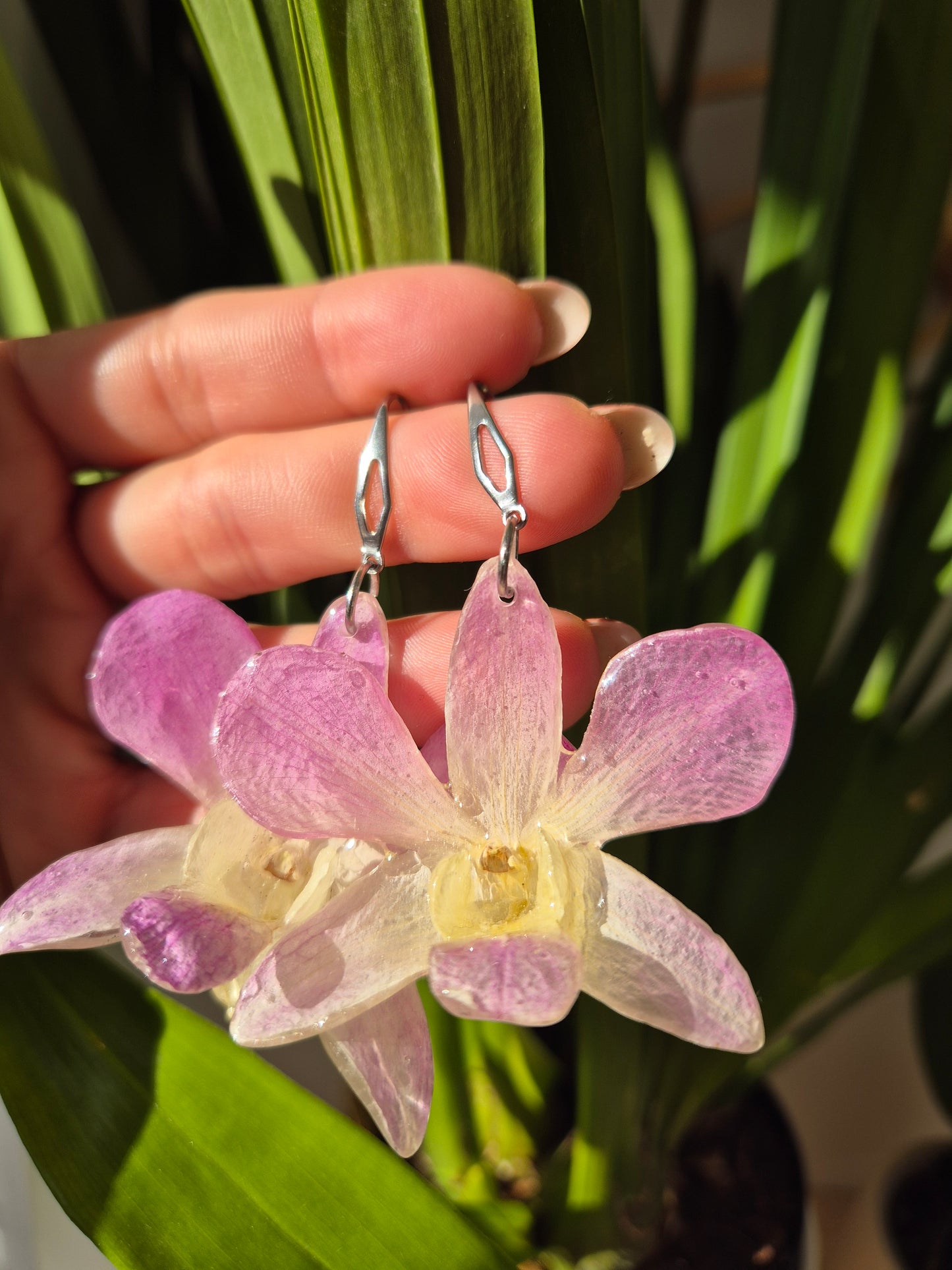 Pendientes orquidea Dendrobium