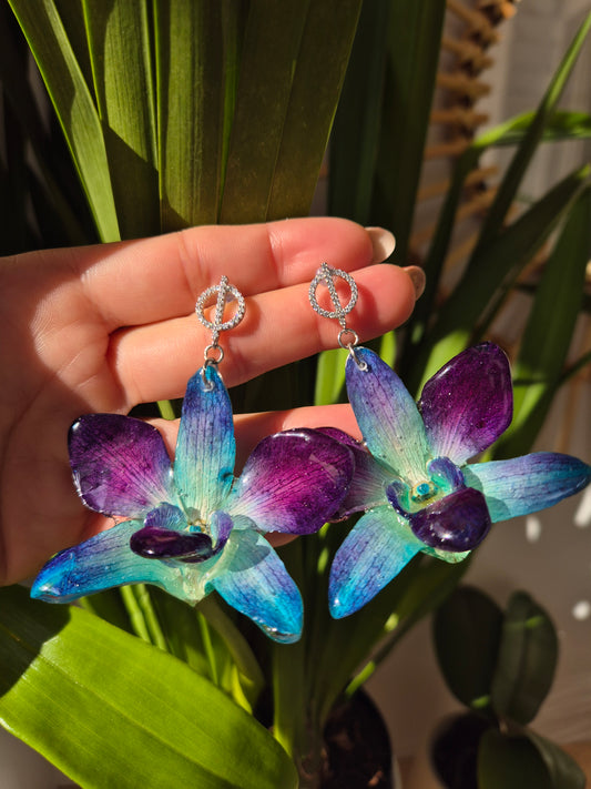 Pendientes orquidea Dendrobium