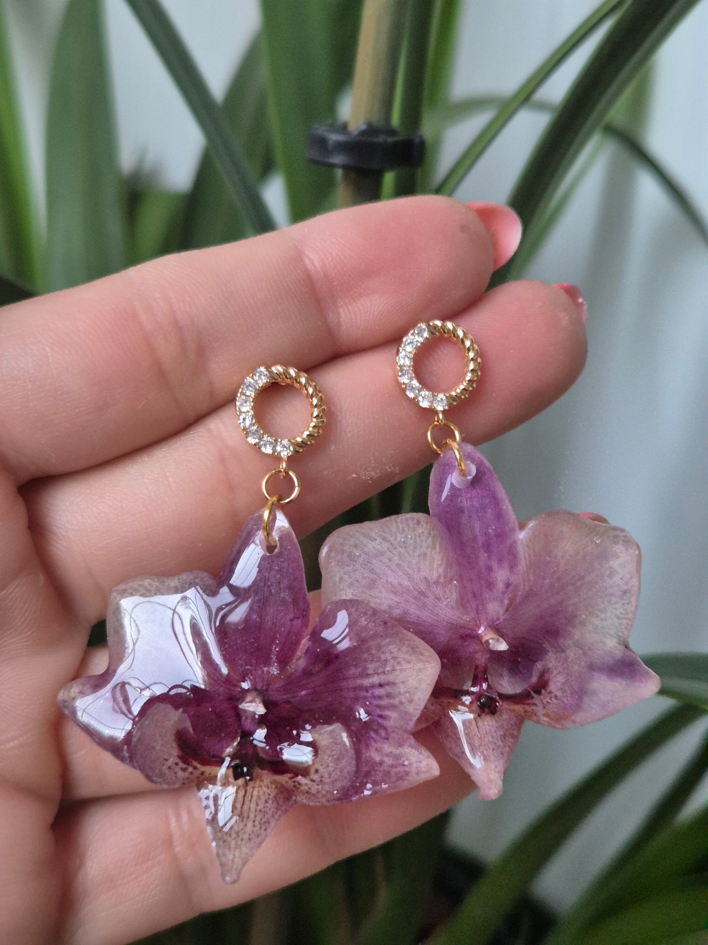 Pendientes orquidea mini