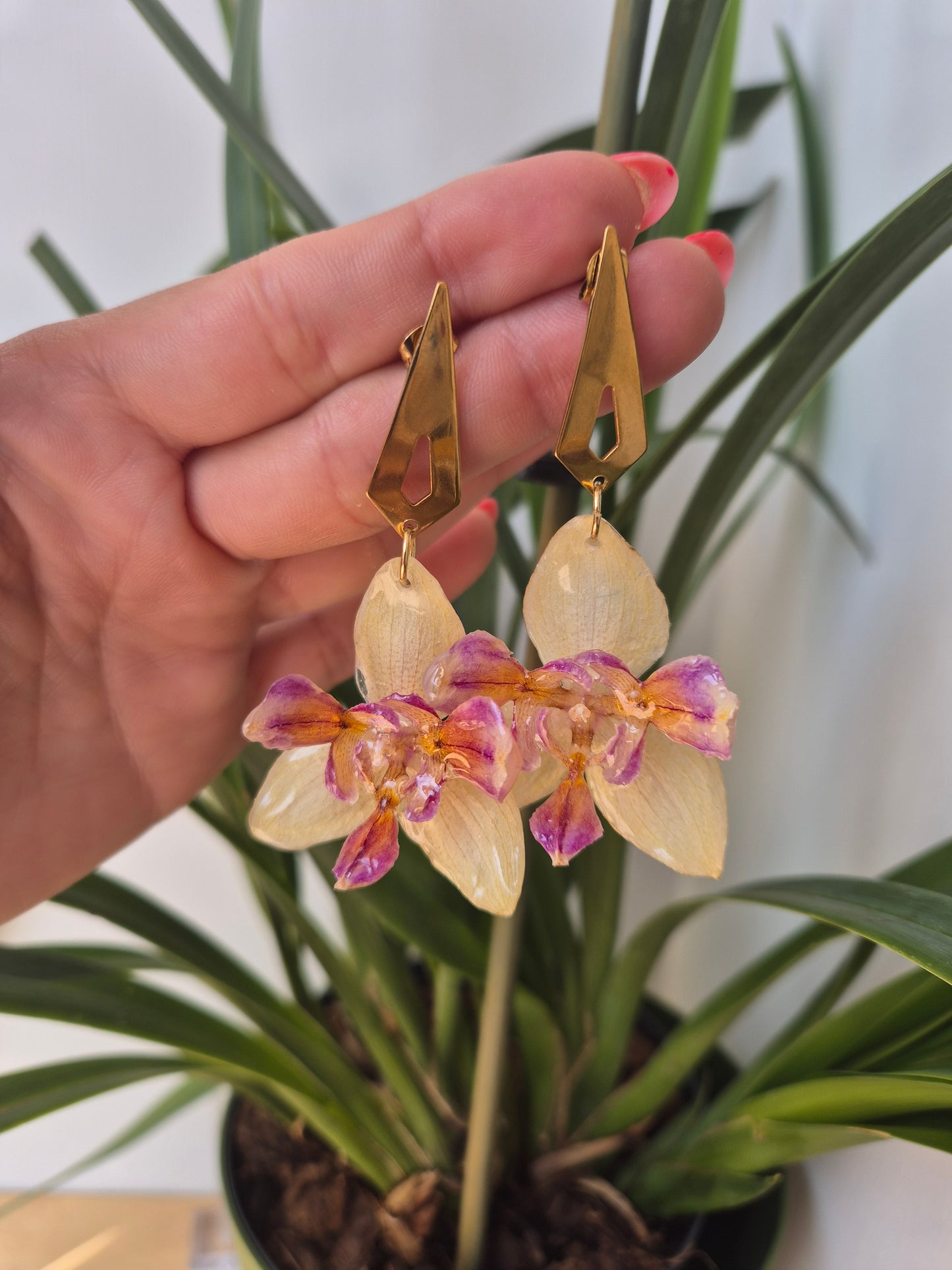Pendientes orquidea Red Dragonfly