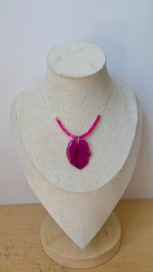 Collar Buganvilla Fucsia & Destellos Vibrantes