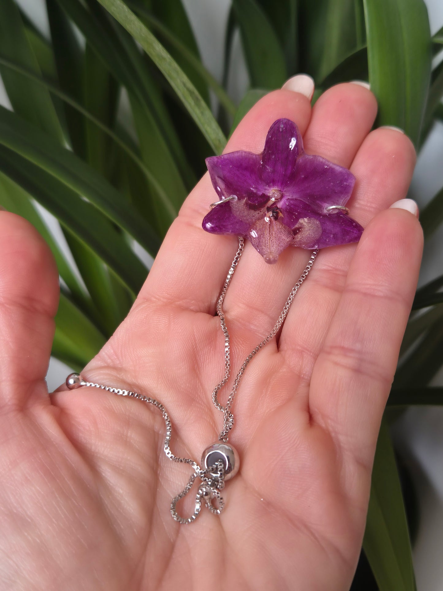 Pulsera regulable orquidea
