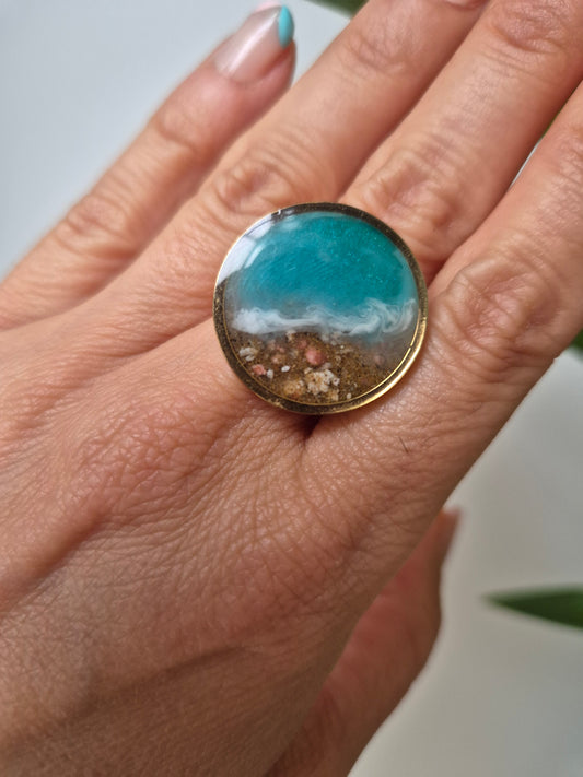 Anillo ajustable marino redondo