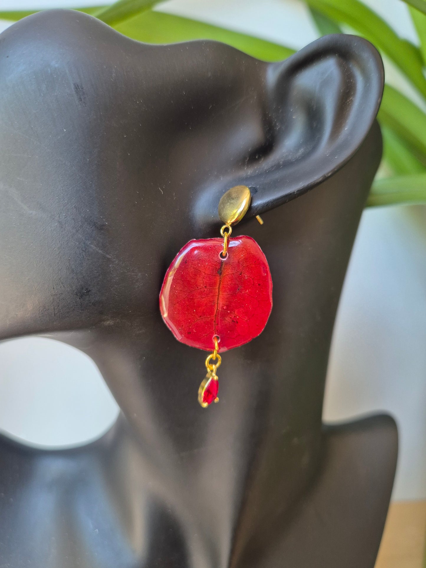 Pendientes buganvilla roja