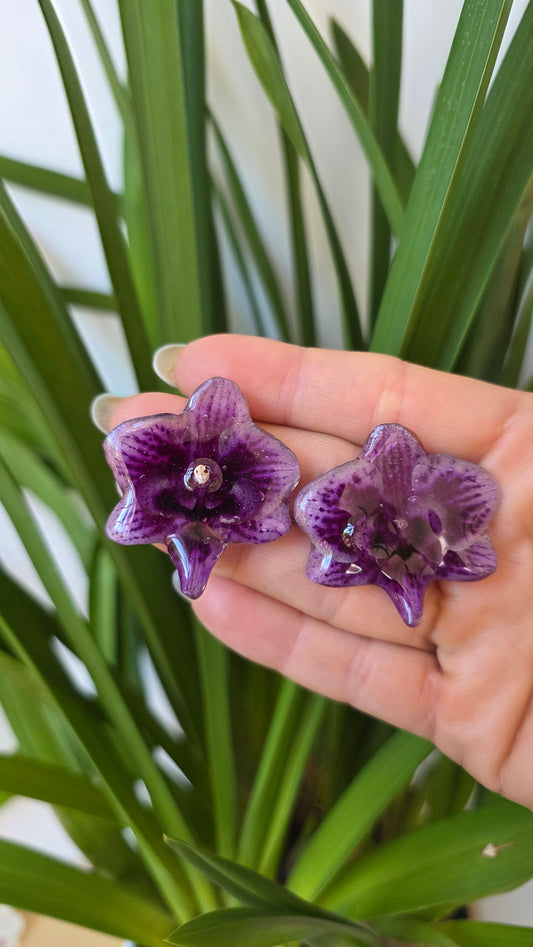 Pendientes orquidea mini