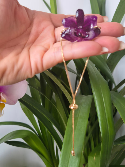 Pulsera regulable orquidea