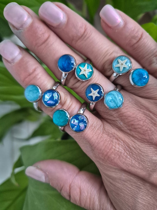 Anillo doble marino plateado