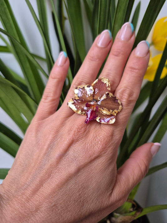 Anillo ajustable orquídea Phalaenopsis