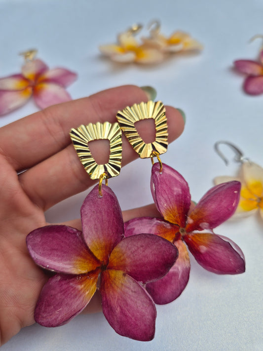 Pendientes plumeria