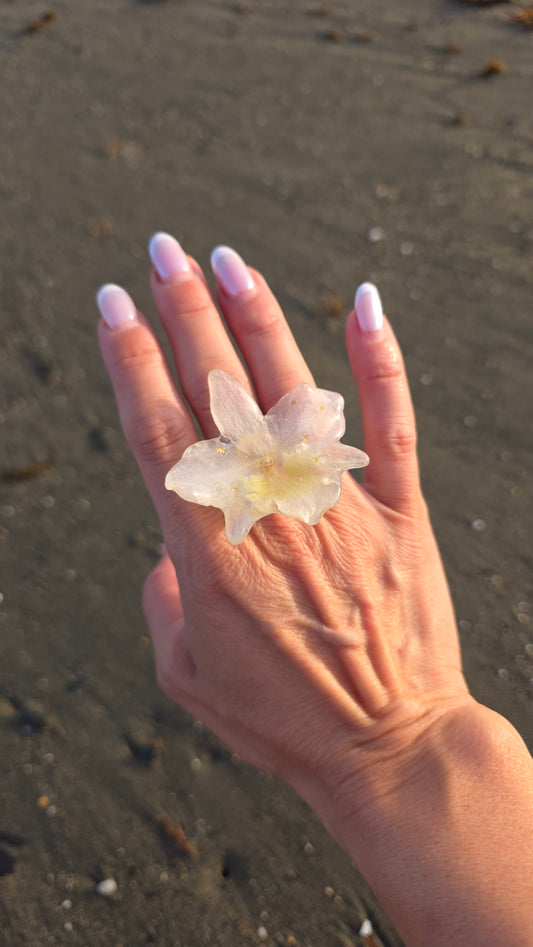 Anillo "Alma" Dendronium blanco