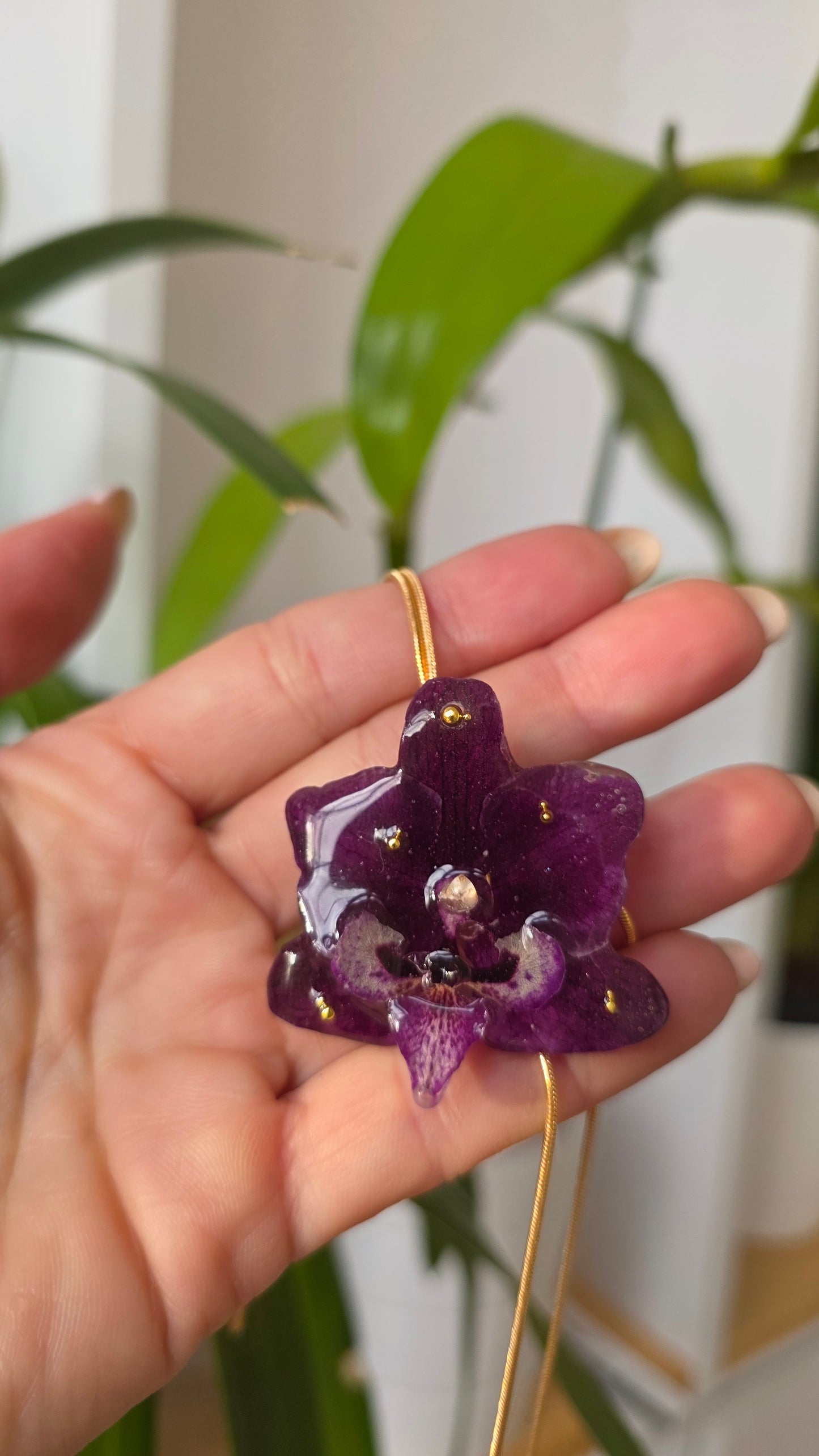 Collar regulable de orquidea.