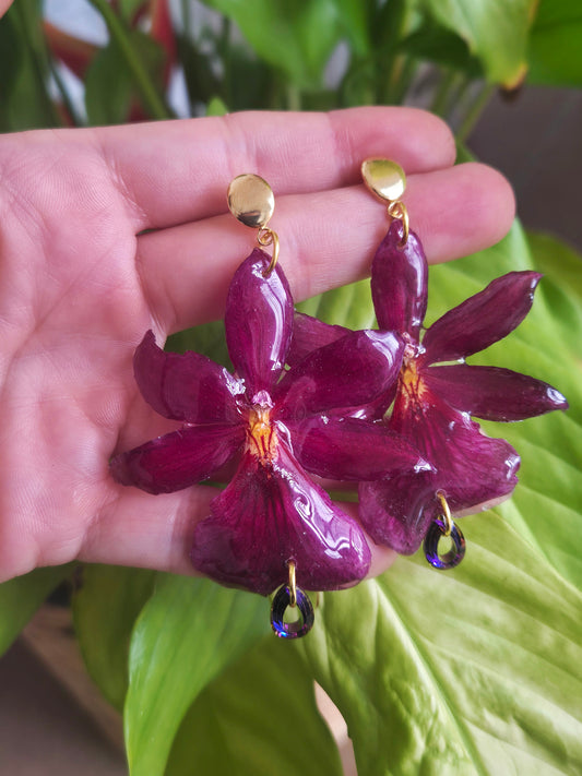Pendientes orquídea