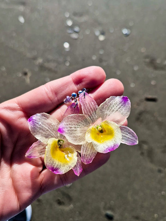 Pendientes orquidea