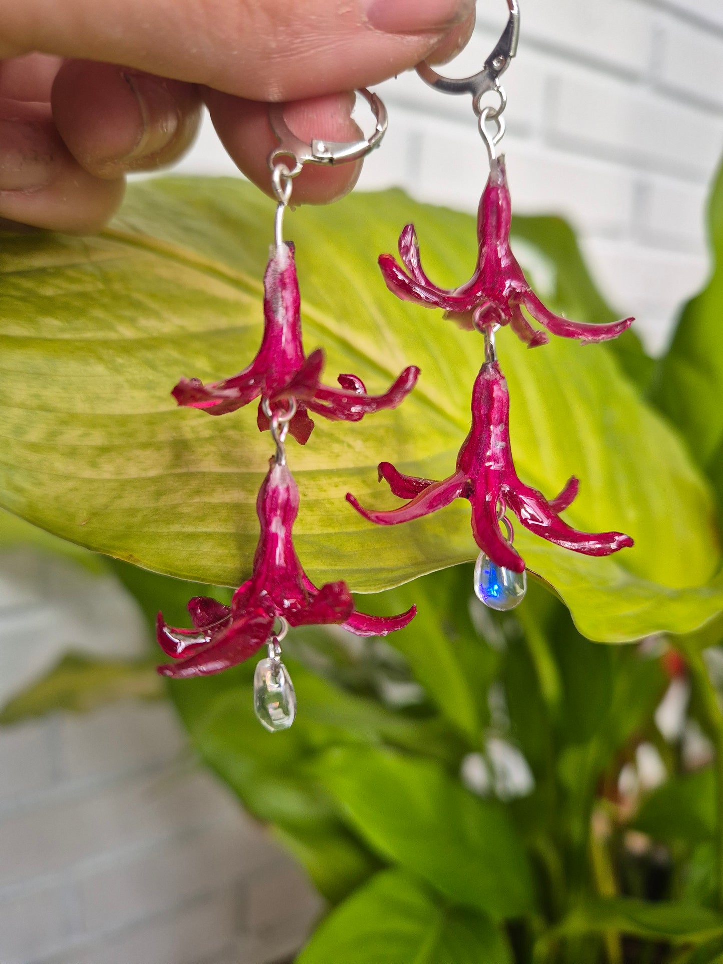 Pendientes Jacintos burdeos