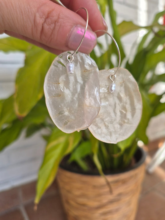 Pendientes hoja Lunaria