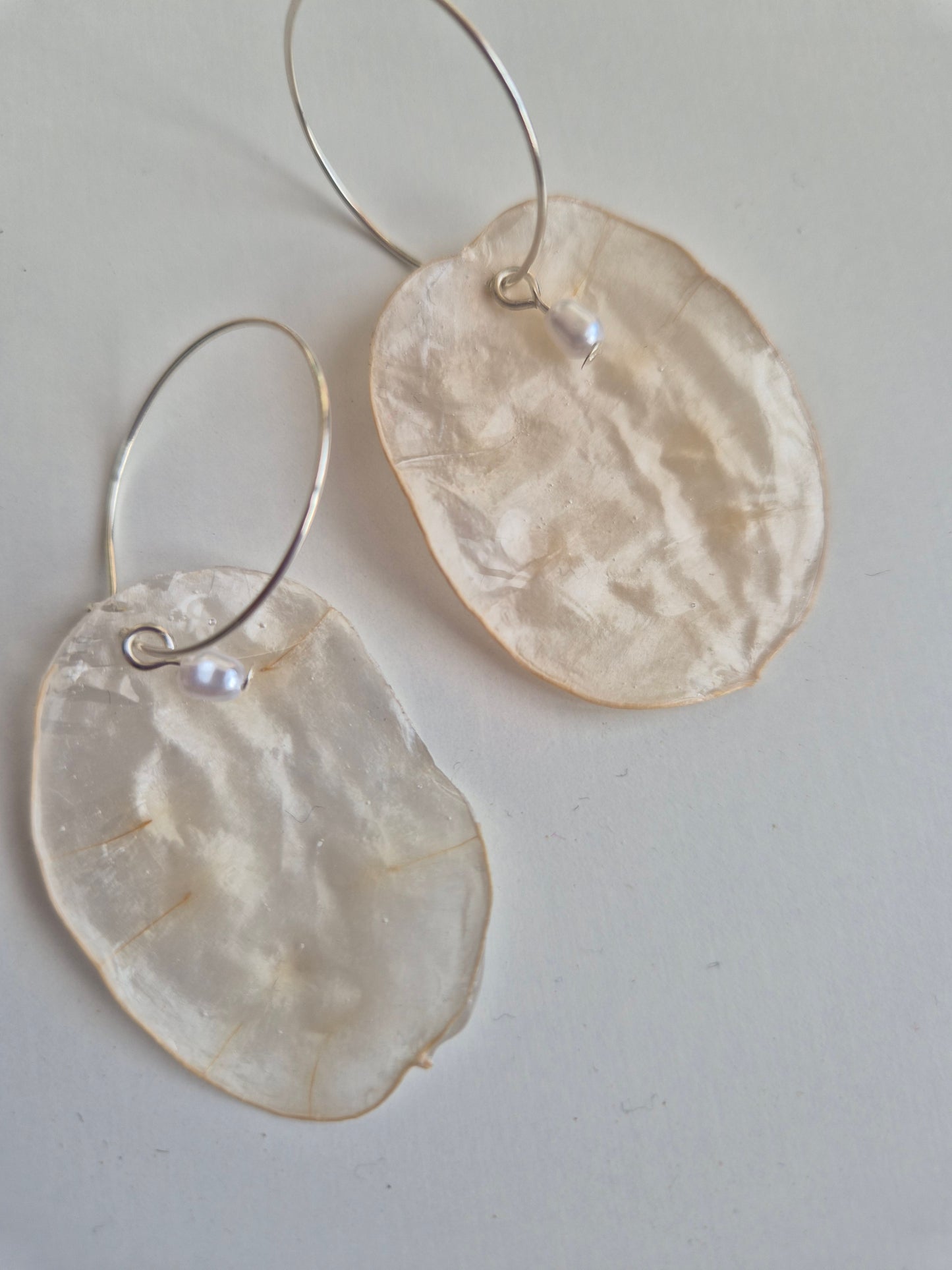 Pendientes hoja Lunaria