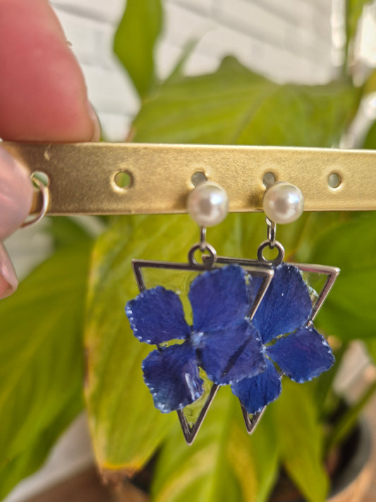 Pendientes Hortensia azúl