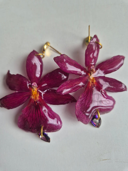 Pendientes orquídea