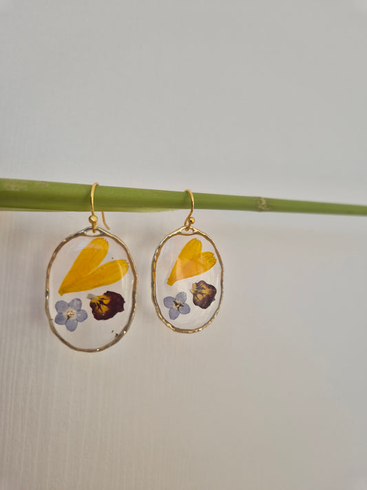 Pendientes botánica pétalos