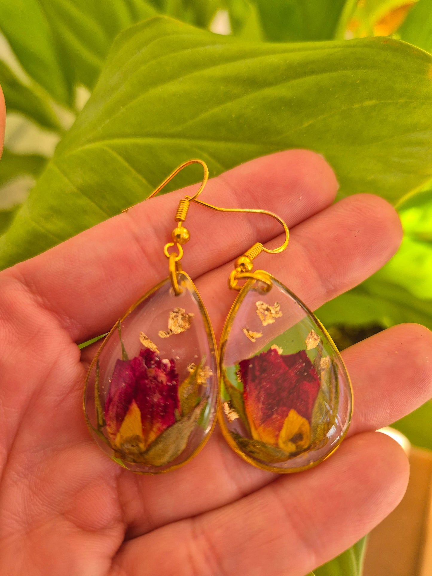 Pendientes botánica capullo mini rosa
