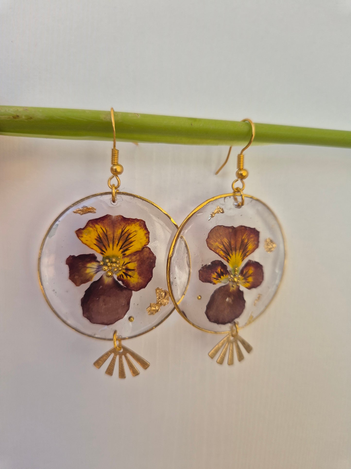 Pendientes botánica de pensamientos mini