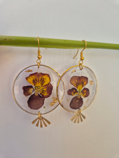 Pendientes botánica de pensamientos mini