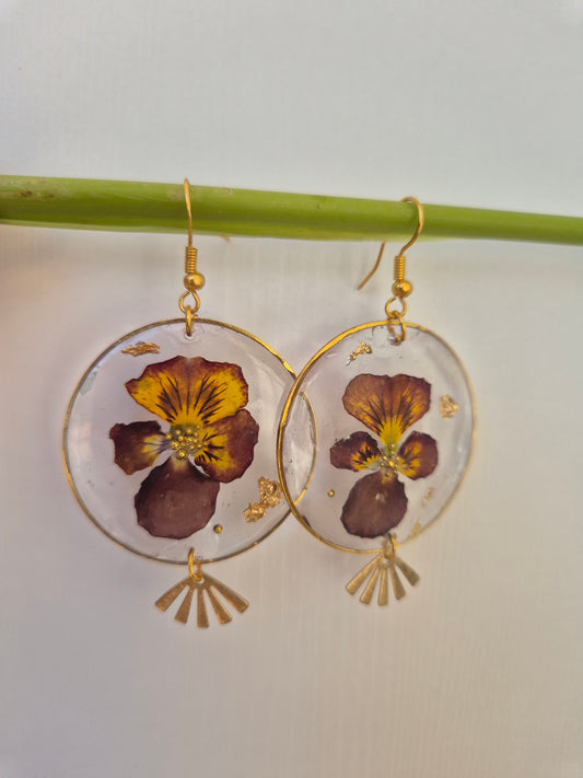 Pendientes botánica de pensamientos mini
