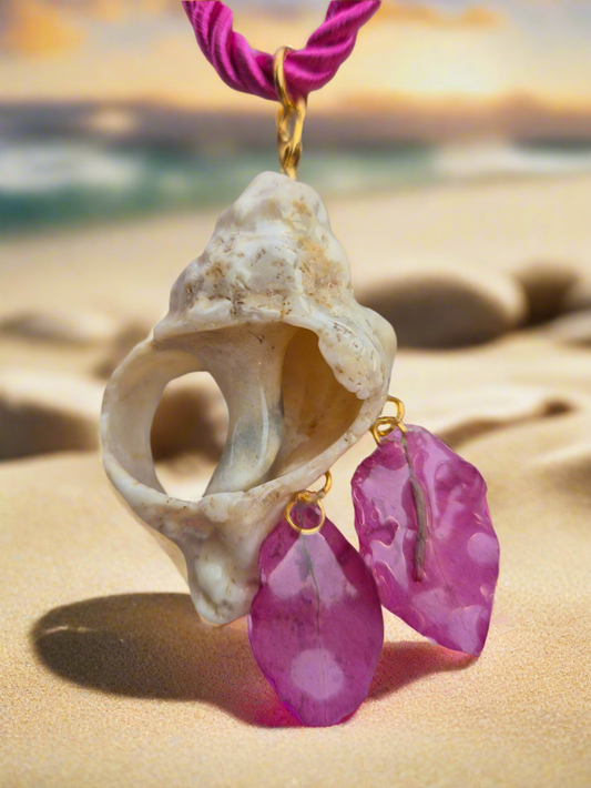Colgante caracola y buganvilla
