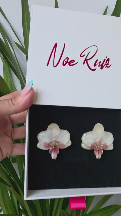 Pendientes orquidea mini