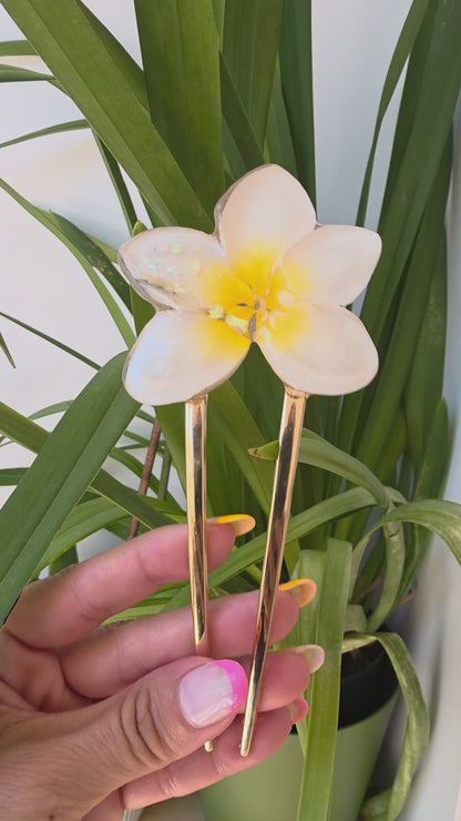 Horquilla Plumeria Blanca