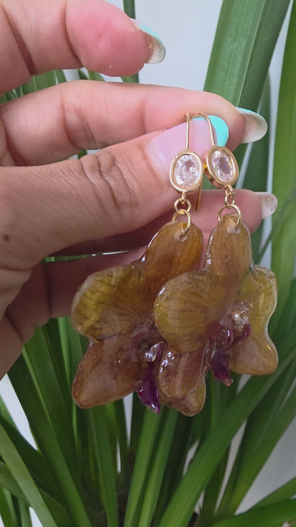 Pendientes orquidea kongo