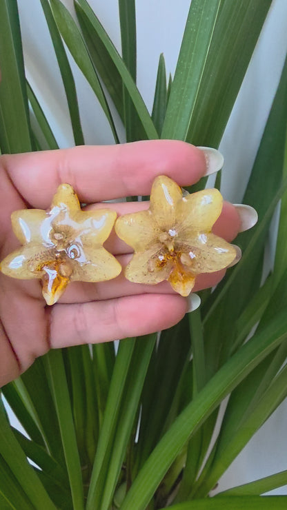 Pendientes orquidea mini