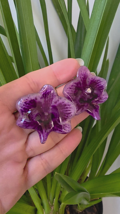 Pendientes orquidea mini