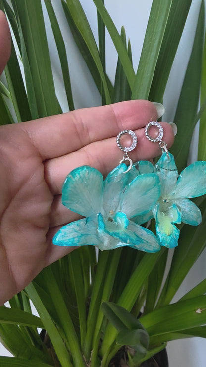 Pendientes orquídea Dendrobium.