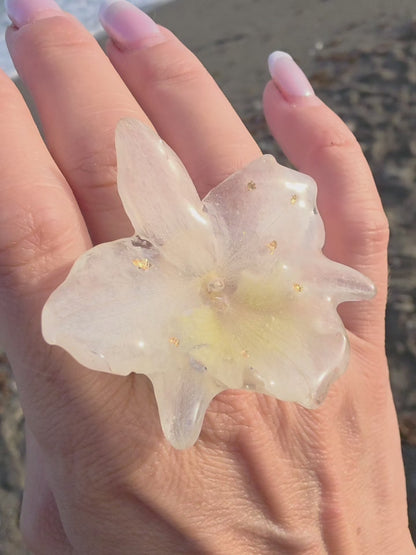 Anillo "Alma" Dendronium blanco